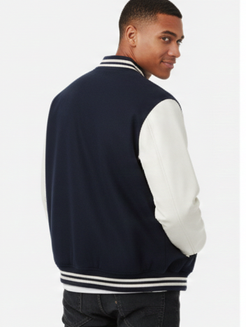 Unisex Varsity Jacket | Cream Sleeve Letterman Jacket | Streetwear