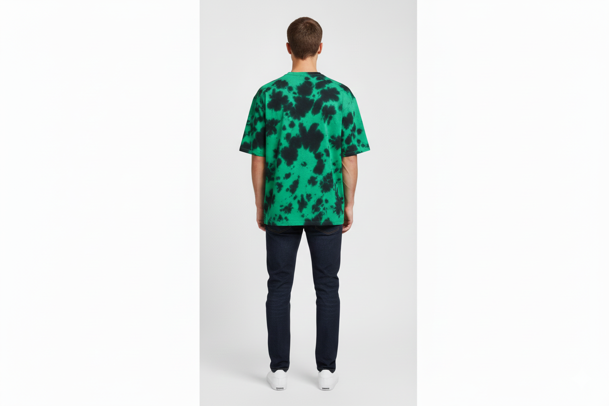 💚 Cosmic Dye: Venom Green Oversized Unisex Tie-Dye T-Shirt